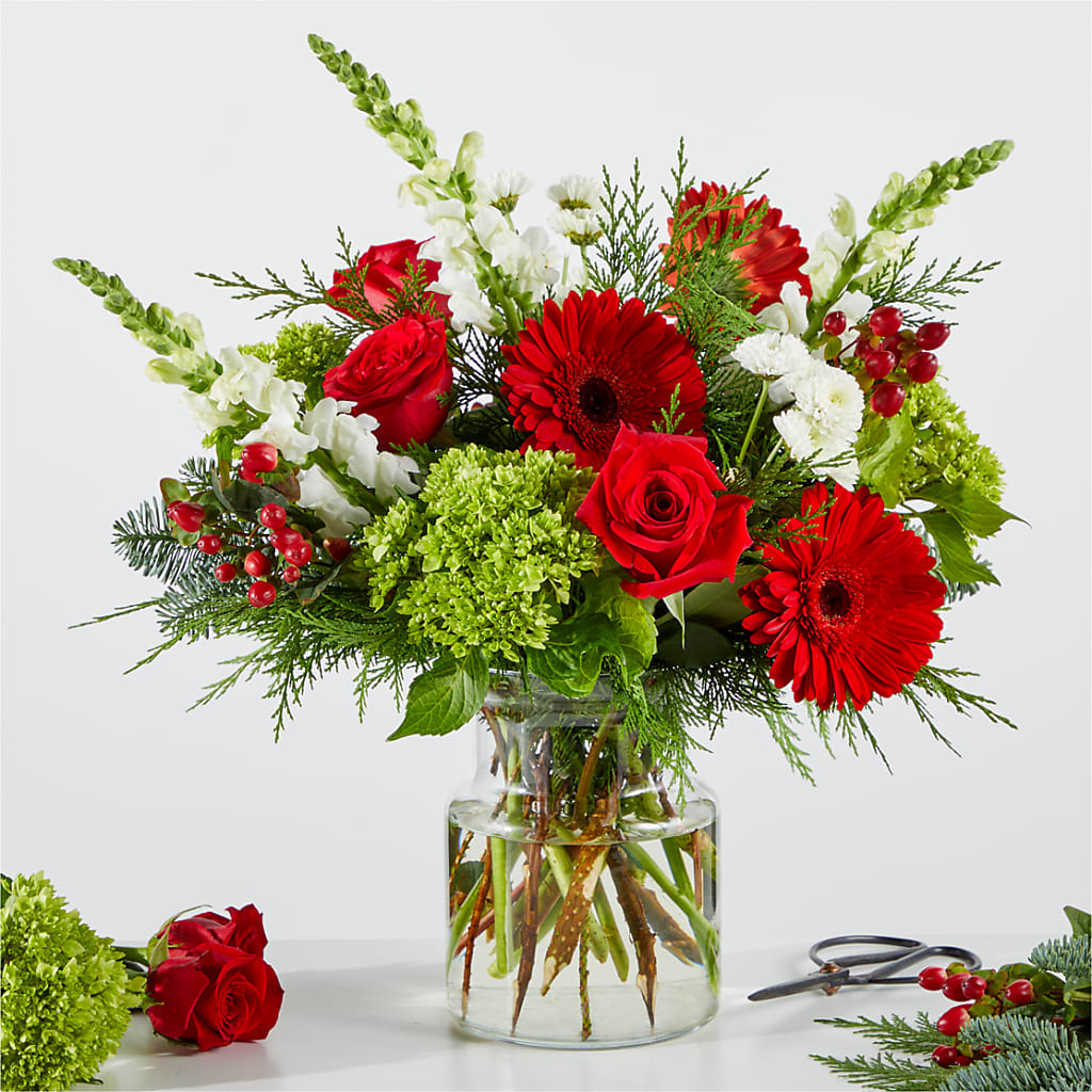 Merry Moment Bouquet – A Florist Original – A BEAUTIFUL DAY FLORIST WINE & GOURMET, Port Saint Lucie FL