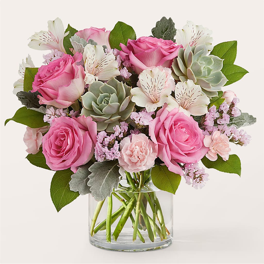 Dusty Rose Bouquet – A BEAUTIFUL DAY FLORIST WINE & GOURMET, Port Saint Lucie FL