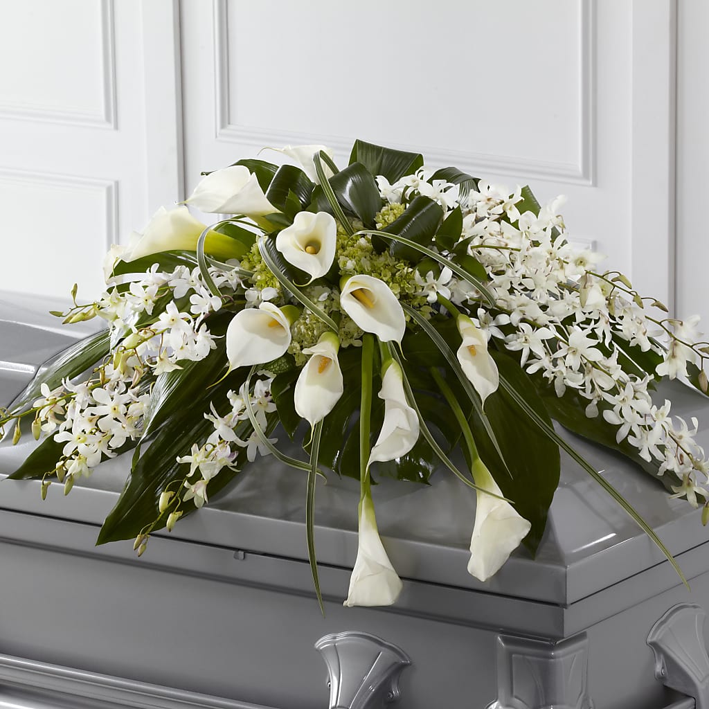 Angel Wings Casket Spray – A BEAUTIFUL DAY FLORIST WINE & GOURMET, Port Saint Lucie FL