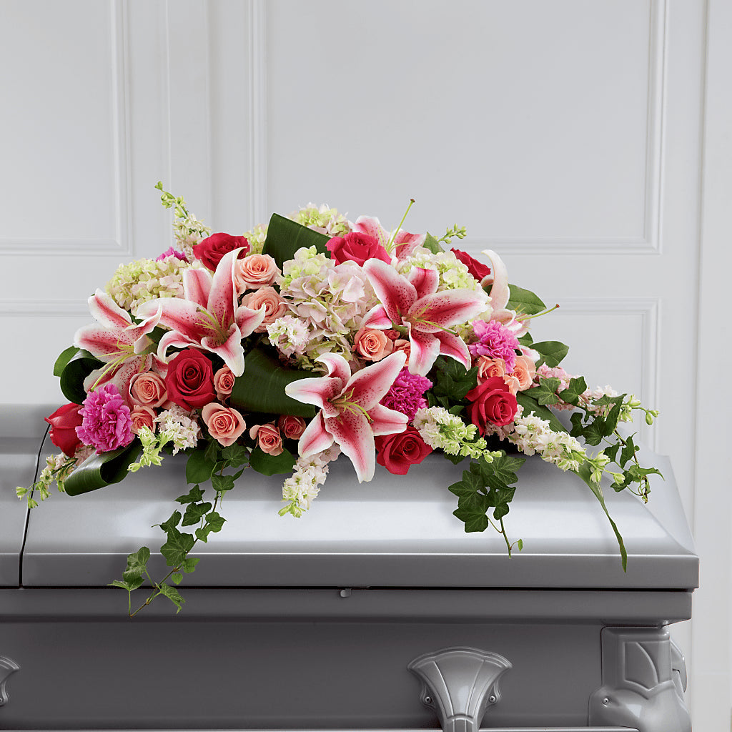 Splendid Grace Casket Spray – A BEAUTIFUL DAY FLORIST WINE & GOURMET, Port Saint Lucie FL