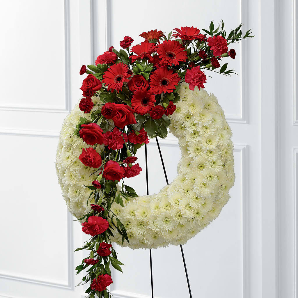 Graceful Tribute Wreath – A BEAUTIFUL DAY FLORIST WINE & GOURMET, Port Saint Lucie FL