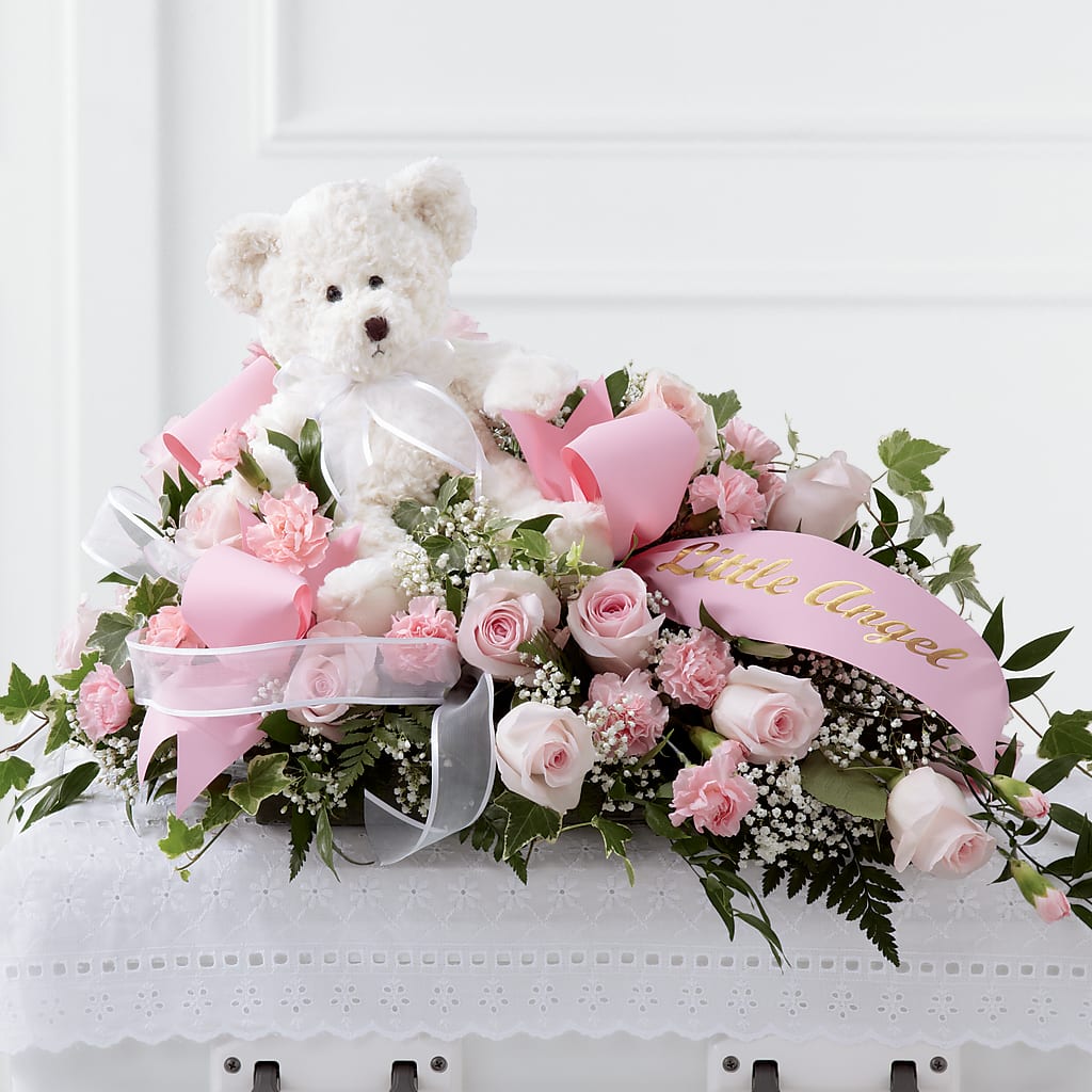 Touch of Sympathy Casket Spray – A BEAUTIFUL DAY FLORIST WINE & GOURMET, Port Saint Lucie FL