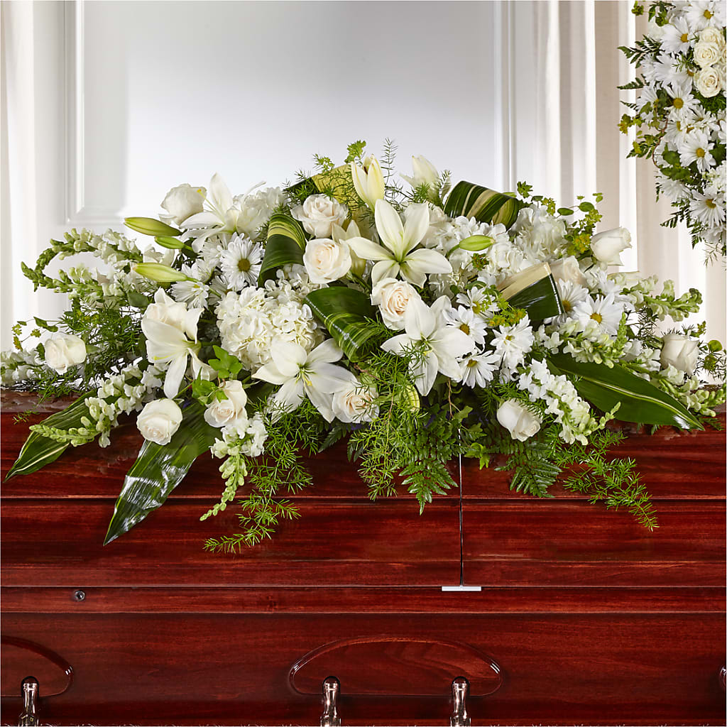 Abundance Casket Spray – A BEAUTIFUL DAY FLORIST WINE & GOURMET, Port Saint Lucie FL