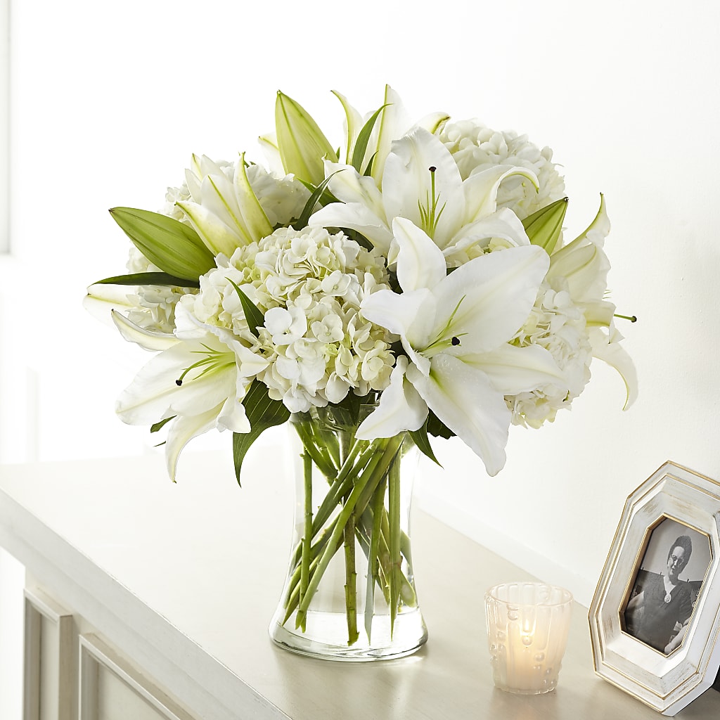 Compassionate Lily Bouquet – A BEAUTIFUL DAY FLORIST WINE & GOURMET, Port Saint Lucie FL
