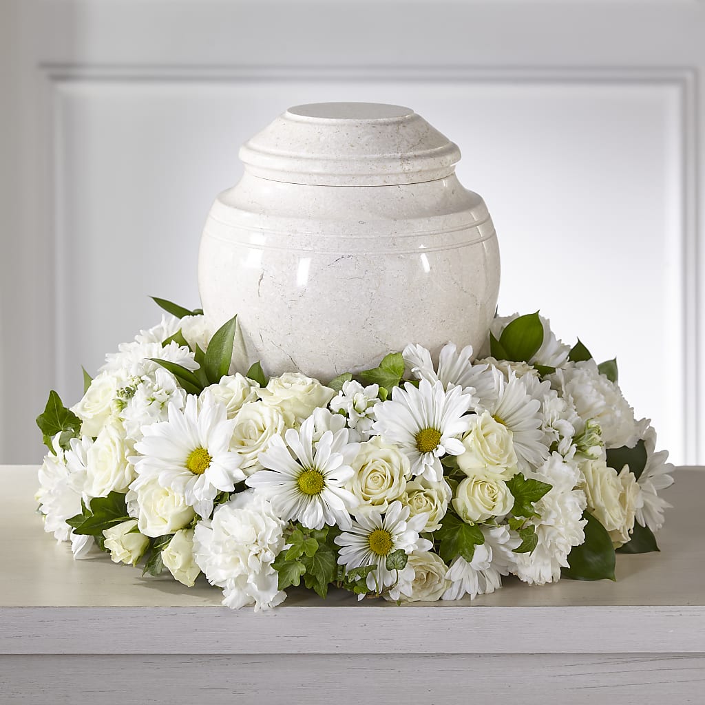 Ivory Gardens Cremation Adornment – A BEAUTIFUL DAY FLORIST WINE & GOURMET, Port Saint Lucie FL