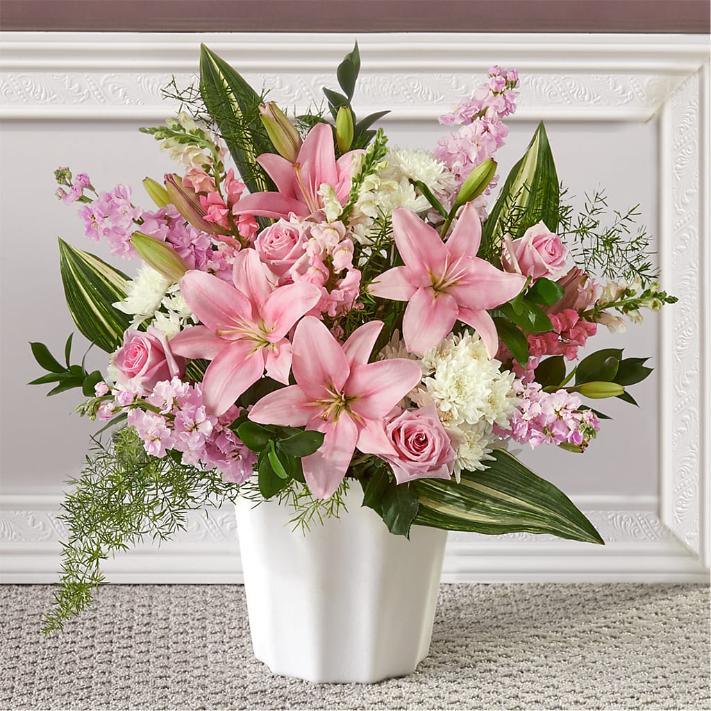 Simply Serene Floor Basket – A BEAUTIFUL DAY FLORIST WINE & GOURMET, Port Saint Lucie FL