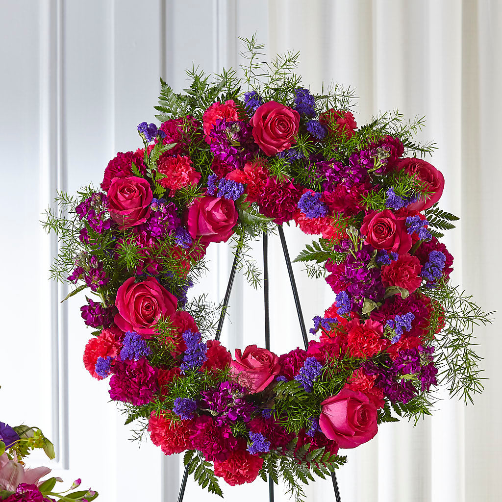 Calming Colors Wreath – A BEAUTIFUL DAY FLORIST WINE & GOURMET, Port Saint Lucie FL