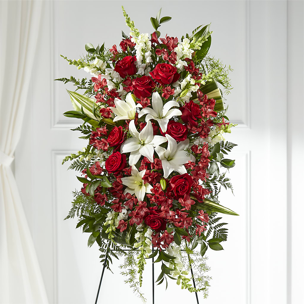 Everlasting Memory Standing Spray – A BEAUTIFUL DAY FLORIST WINE & GOURMET, Port Saint Lucie FL