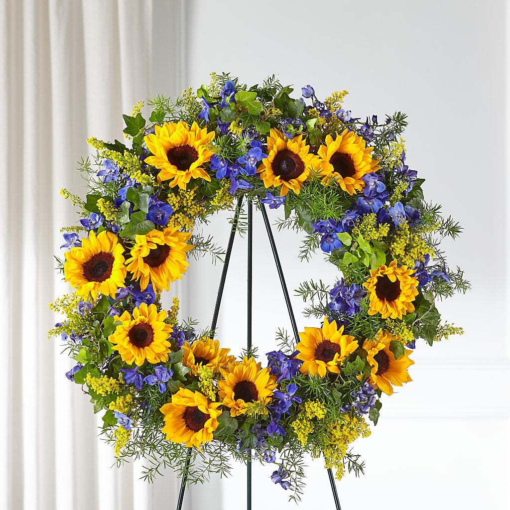 Bright Rays Wreath – A BEAUTIFUL DAY FLORIST WINE & GOURMET, Port Saint Lucie FL