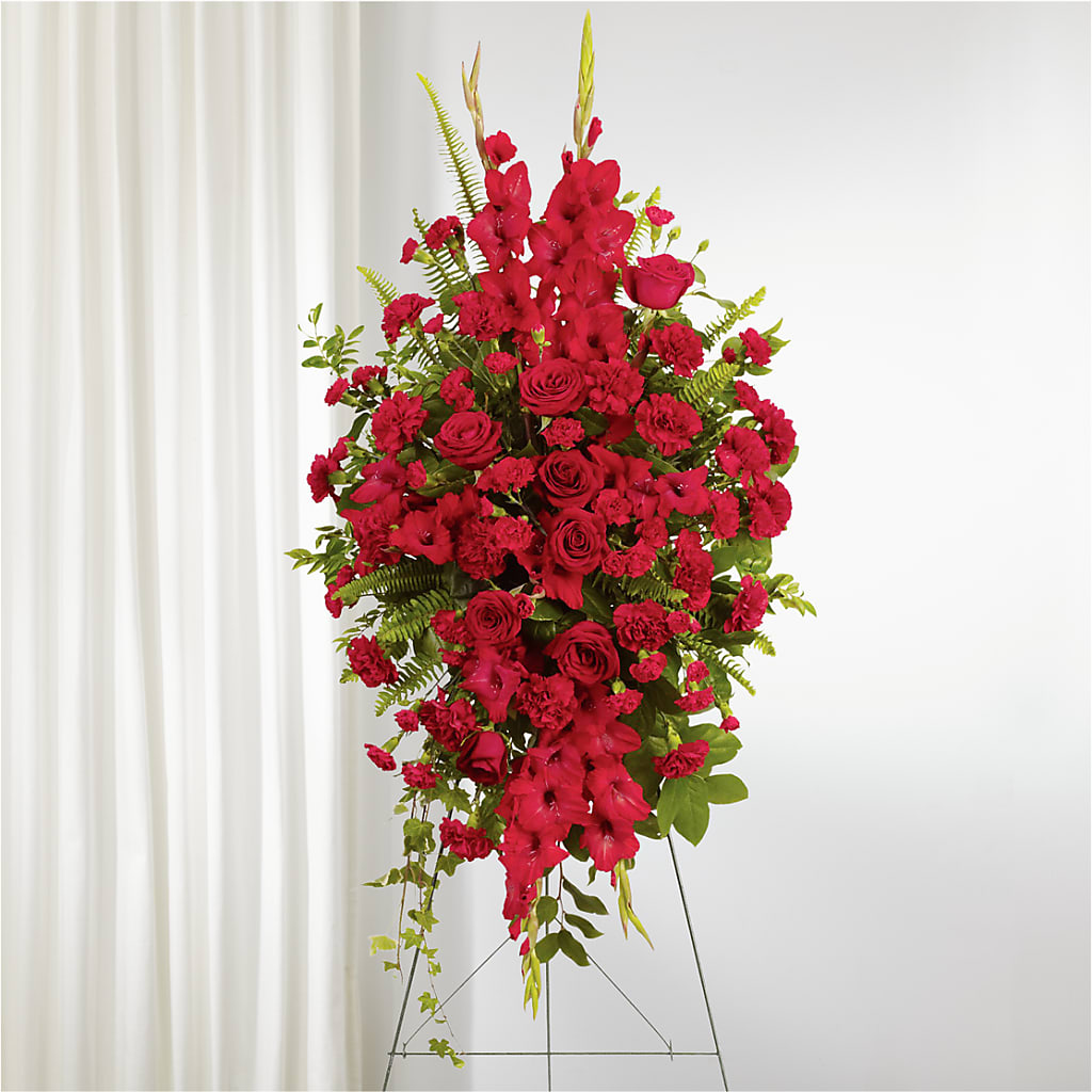 From the Heart Standing Spray – A BEAUTIFUL DAY FLORIST WINE & GOURMET, Port Saint Lucie FL
