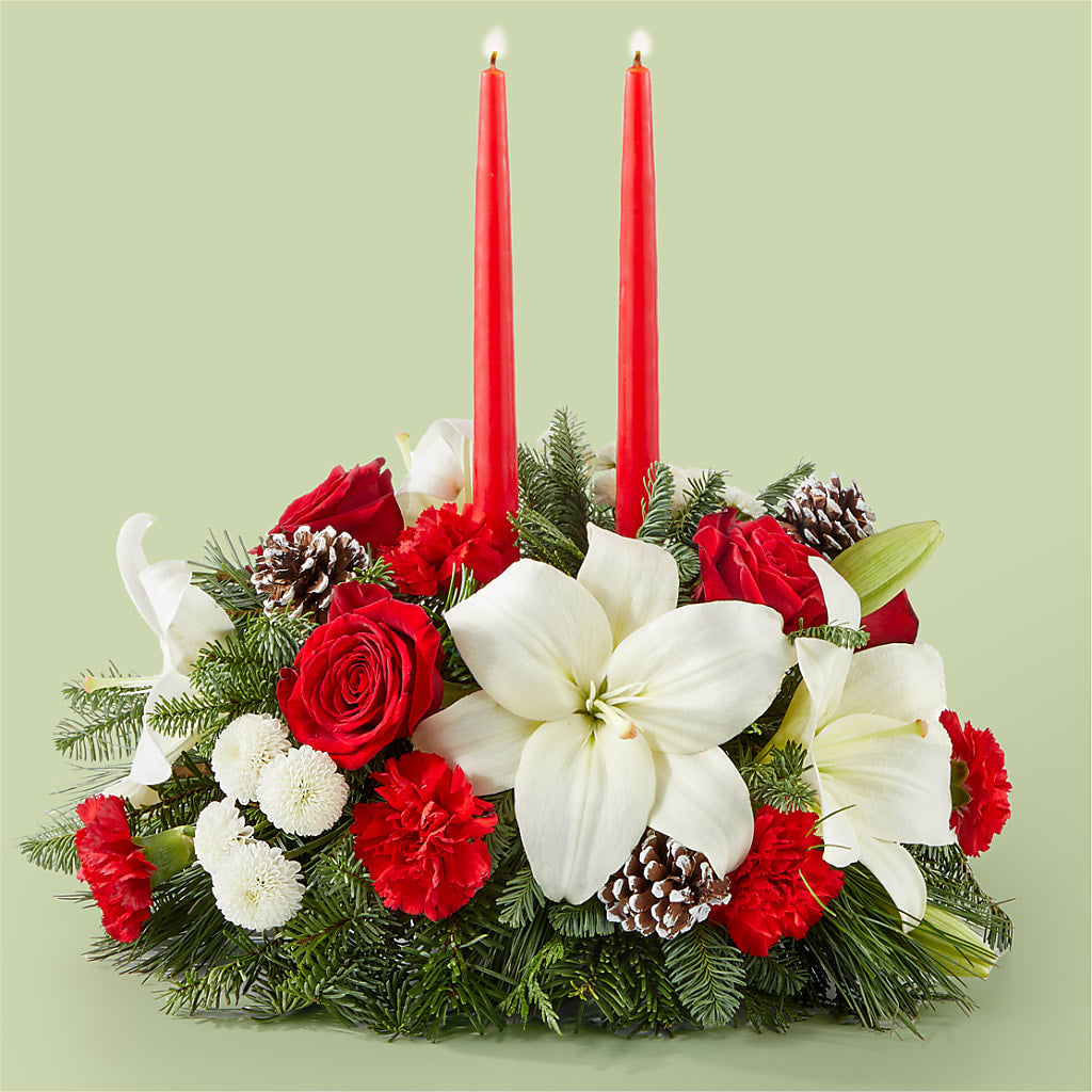 Seasonal Festivities Centerpiece – A BEAUTIFUL DAY FLORIST WINE & GOURMET, Port Saint Lucie FL