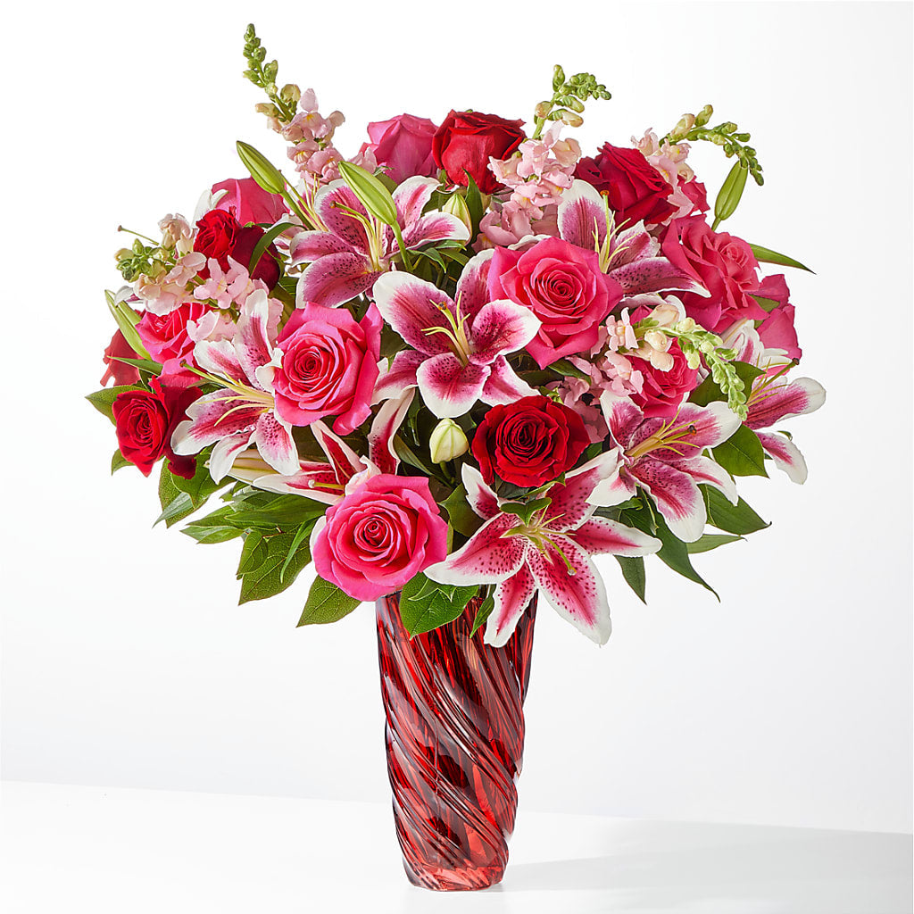 Always You Bouquet with Luxe Swirl Vase – A BEAUTIFUL DAY FLORIST WINE & GOURMET, Port Saint Lucie FL