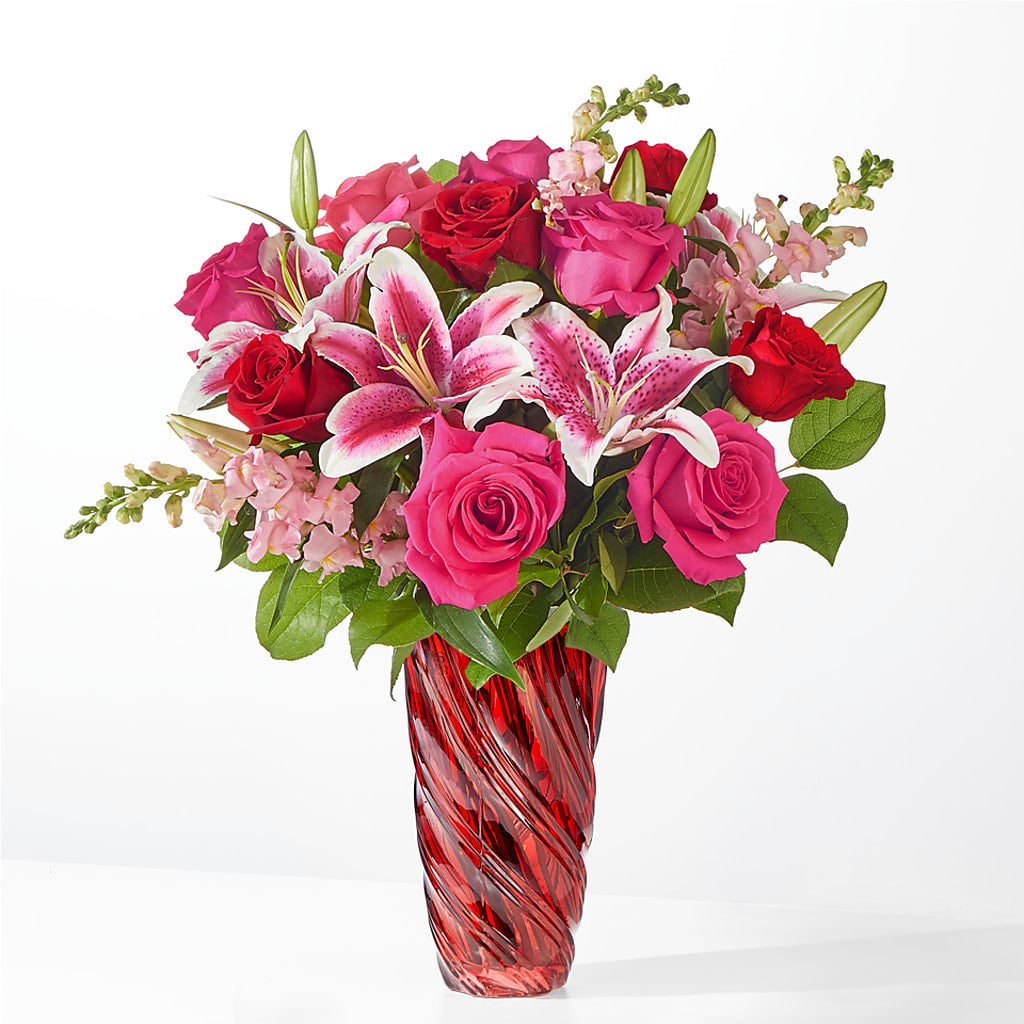 Always You Bouquet with Luxe Swirl Vase – A BEAUTIFUL DAY FLORIST WINE & GOURMET, Port Saint Lucie FL