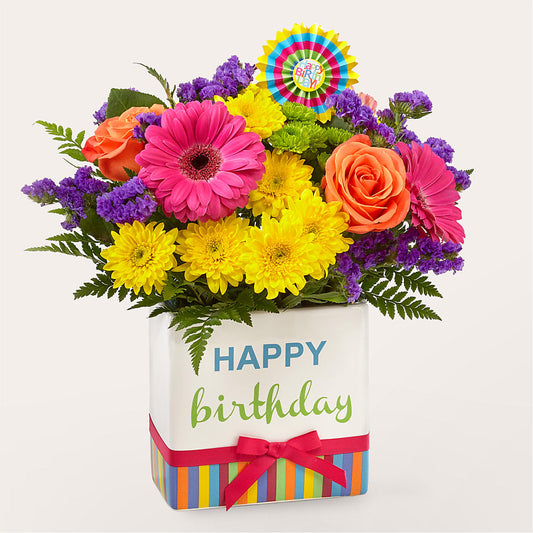 Birthday Brights Bouquet – A BEAUTIFUL DAY FLORIST WINE & GOURMET, Port Saint Lucie FL