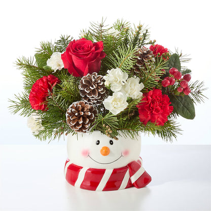 Jolly Snowman Bouquet – A BEAUTIFUL DAY FLORIST WINE & GOURMET, Port Saint Lucie FL