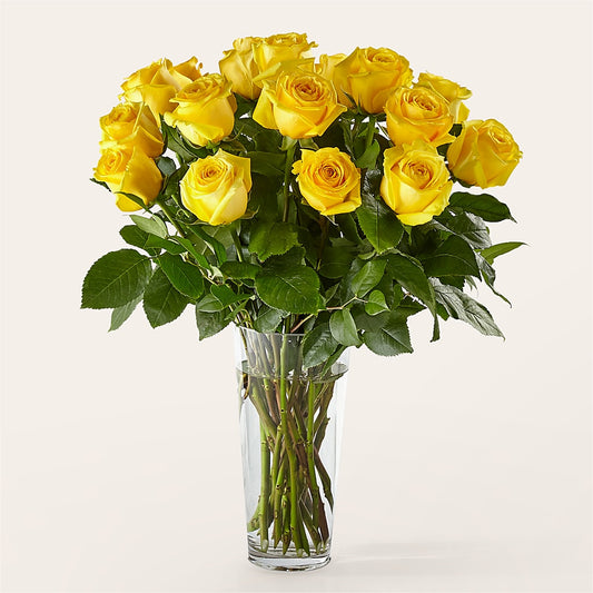 Long Stem Yellow Rose Bouquet – A BEAUTIFUL DAY FLORIST WINE & GOURMET, Port Saint Lucie FL