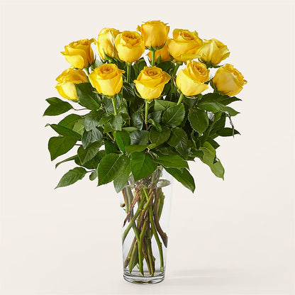 Long Stem Yellow Rose Bouquet – A BEAUTIFUL DAY FLORIST WINE & GOURMET, Port Saint Lucie FL