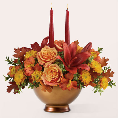 Harvest Table Centerpiece – A BEAUTIFUL DAY FLORIST WINE & GOURMET, Port Saint Lucie FL