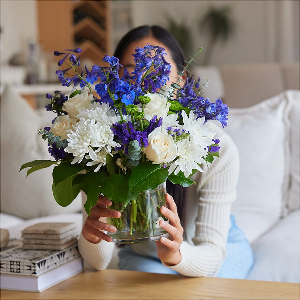 Cerulean Waves Bouquet – A BEAUTIFUL DAY FLORIST WINE & GOURMET, Port Saint Lucie FL