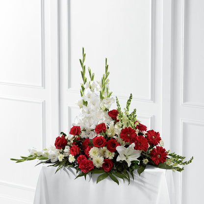 Crimson & White Arrangement – A BEAUTIFUL DAY FLORIST WINE & GOURMET, Port Saint Lucie FL