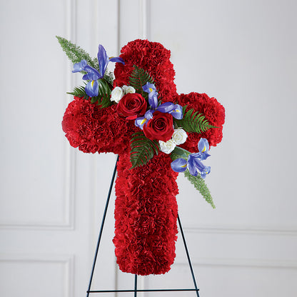 Faithful Hero Floral Cross – A BEAUTIFUL DAY FLORIST WINE & GOURMET, Port Saint Lucie FL