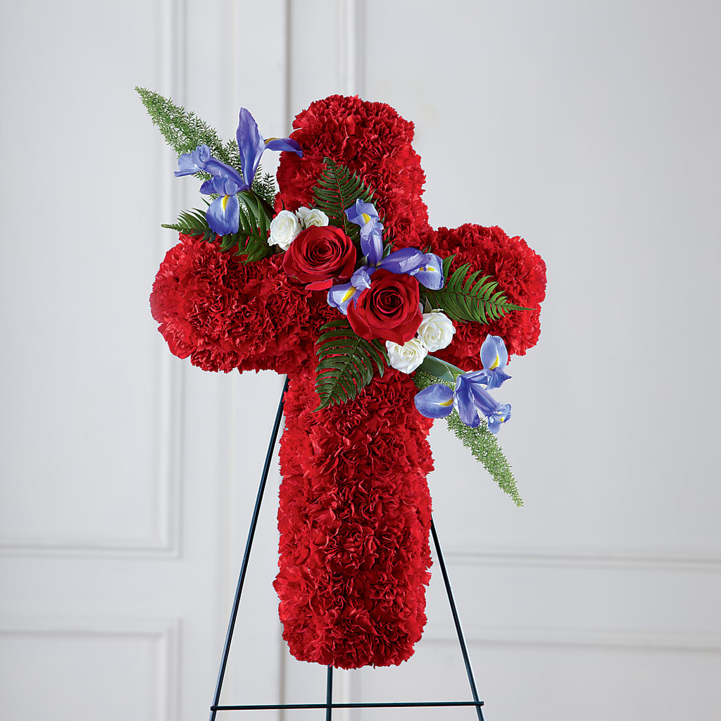 Faithful Hero Floral Cross – A BEAUTIFUL DAY FLORIST WINE & GOURMET, Port Saint Lucie FL