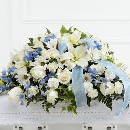 Tender Treasure Casket Spray – A BEAUTIFUL DAY FLORIST WINE & GOURMET, Port Saint Lucie FL