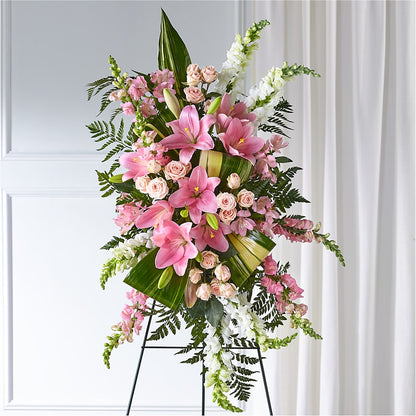 Elegant Embrace Standing Spray – A BEAUTIFUL DAY FLORIST WINE & GOURMET, Port Saint Lucie FL