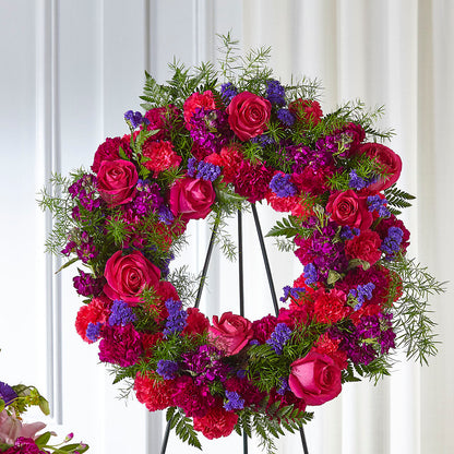 Calming Colors Wreath – A BEAUTIFUL DAY FLORIST WINE & GOURMET, Port Saint Lucie FL