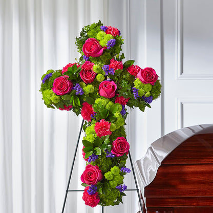 Tribute Rose Floral Cross – A BEAUTIFUL DAY FLORIST WINE & GOURMET, Port Saint Lucie FL
