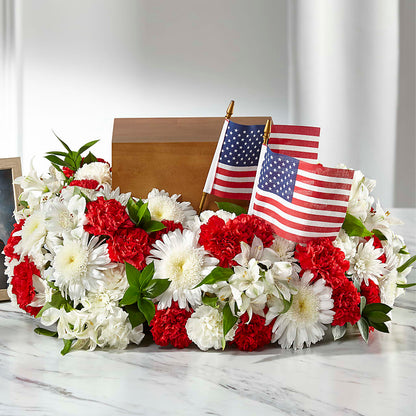 Spirit of Patriotism Cremation Adornment – A BEAUTIFUL DAY FLORIST WINE & GOURMET, Port Saint Lucie FL