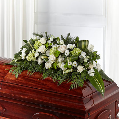 Hopeful Gesture Casket Spray – A BEAUTIFUL DAY FLORIST WINE & GOURMET, Port Saint Lucie FL