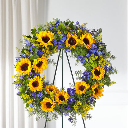 Bright Rays Wreath – A BEAUTIFUL DAY FLORIST WINE & GOURMET, Port Saint Lucie FL