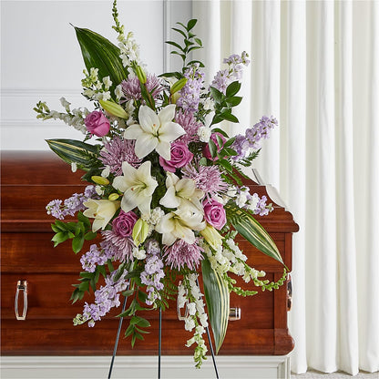 Grateful Hearts Standing Spray – A BEAUTIFUL DAY FLORIST WINE & GOURMET, Port Saint Lucie FL