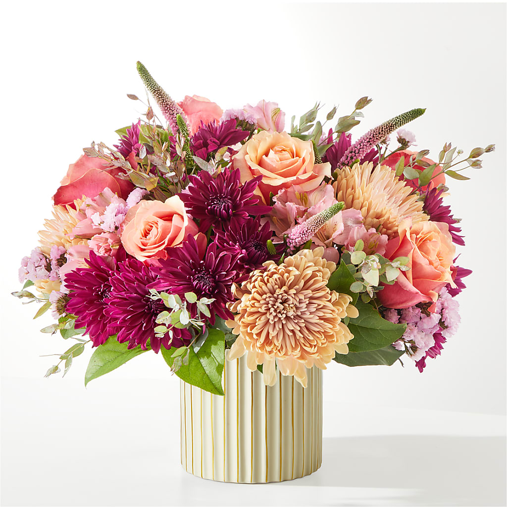 Berry Cobbler Bouquet with Ivory Vase – A BEAUTIFUL DAY FLORIST WINE & GOURMET, Port Saint Lucie FL