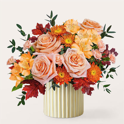 Spiced Latte Bouquet with Ivory Vase – A BEAUTIFUL DAY FLORIST WINE & GOURMET, Port Saint Lucie FL