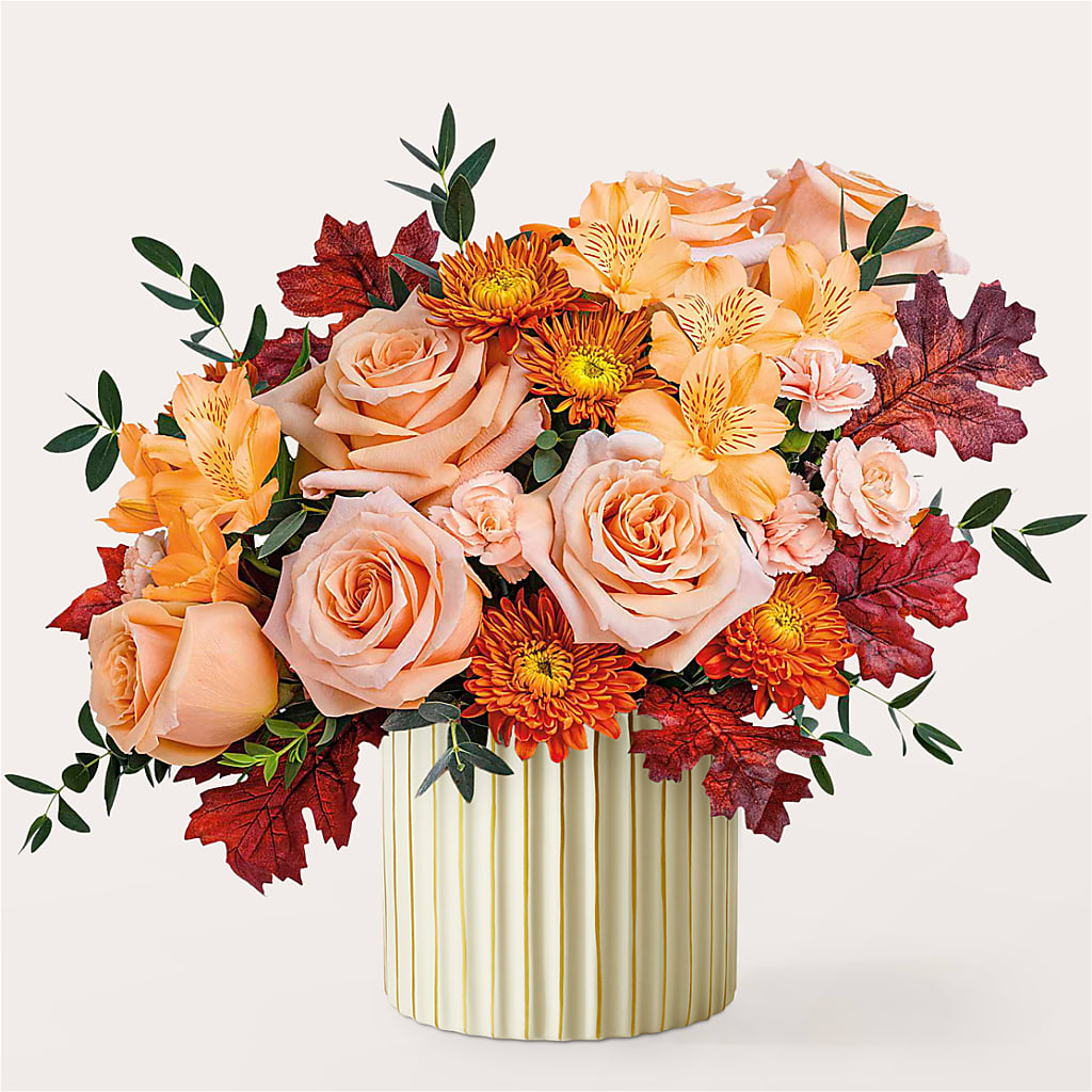 Spiced Latte Bouquet with Ivory Vase – A BEAUTIFUL DAY FLORIST WINE & GOURMET, Port Saint Lucie FL
