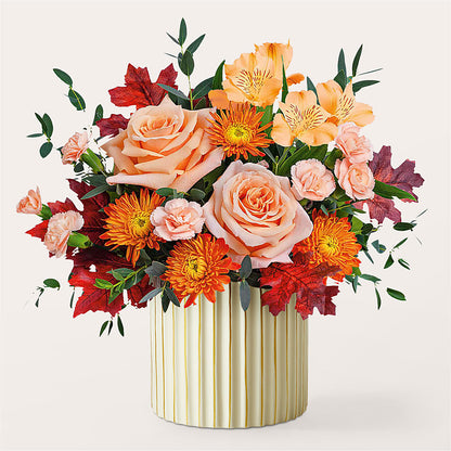 Spiced Latte Bouquet with Ivory Vase – A BEAUTIFUL DAY FLORIST WINE & GOURMET, Port Saint Lucie FL