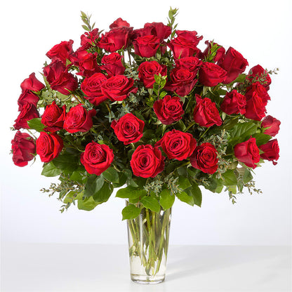 Forever Yours Fifty Stem Red Rose Bouquet – A BEAUTIFUL DAY FLORIST WINE & GOURMET, Port Saint Lucie FL